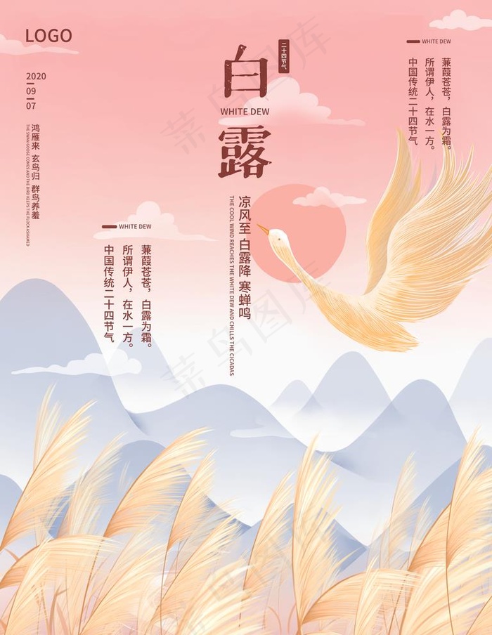 白露海报 白露单张 白露展板图片psd模版下载