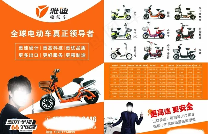 雅迪电动车 彩页图片cdr矢量模版下载