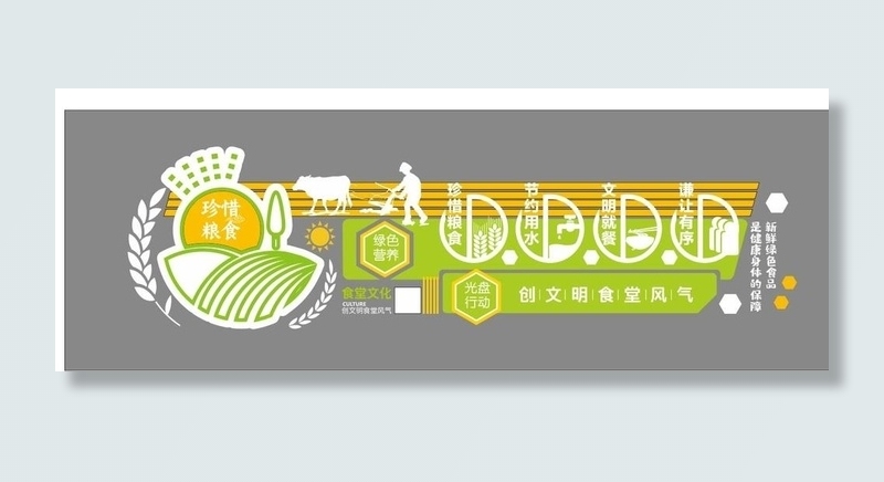 食堂文化墙图片ai矢量模版下载