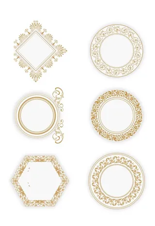 金色圆形花纹图片