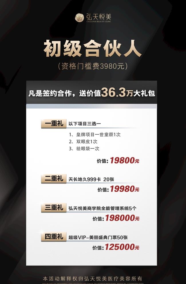 医美合伙人加盟海报图片(1890x2977)psd模版下载