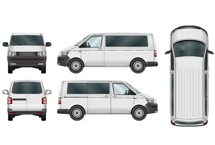 矢量银色面包车图片ai矢量模版下载