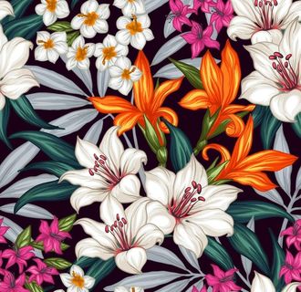 热带植物花纹图片