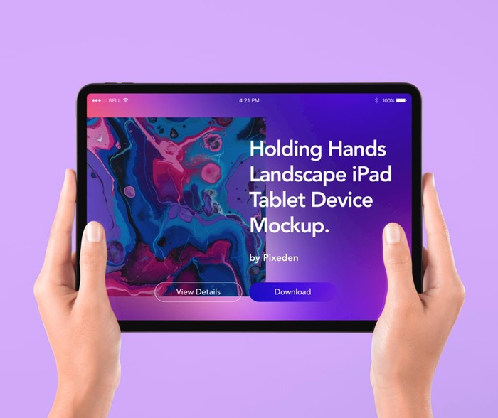 手拿iPad样机 图片(110x130)psd模版下载