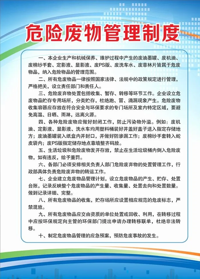 危险废物管理制度图片(1654x2205)psd模版下载