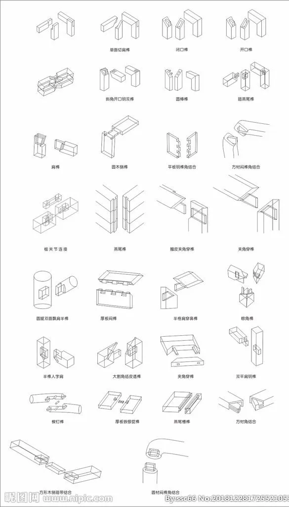 榫卯图片cdr矢量模版下载