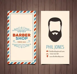 复古理发店卡片图片
