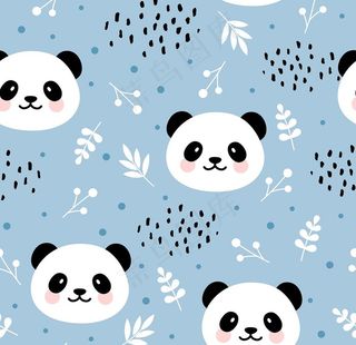 蓝色熊猫背景图片