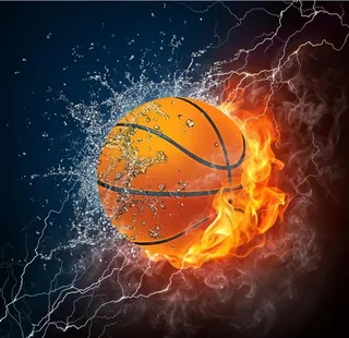 火焰篮球图片