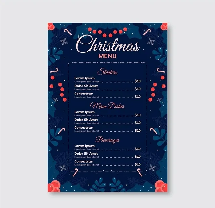 圣诞菜单图片ai矢量模版下载