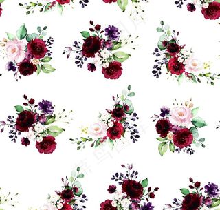 玫瑰月季水彩花图片