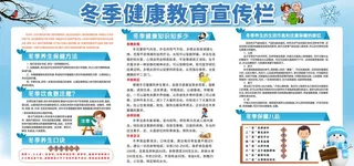 冬季健康公益宣传展板素材图片