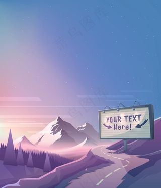 手绘风景画图片