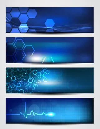 蓝色医学背景横幅图片