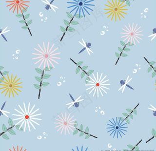 淡彩印花图案图片