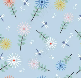 淡彩印花图案图片