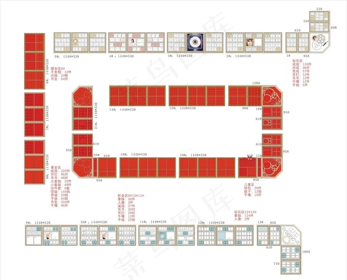 珠宝道具陈列图片