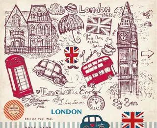 城市生活素材线稿图图片