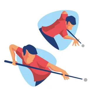 矢量卡通打台球的人图片