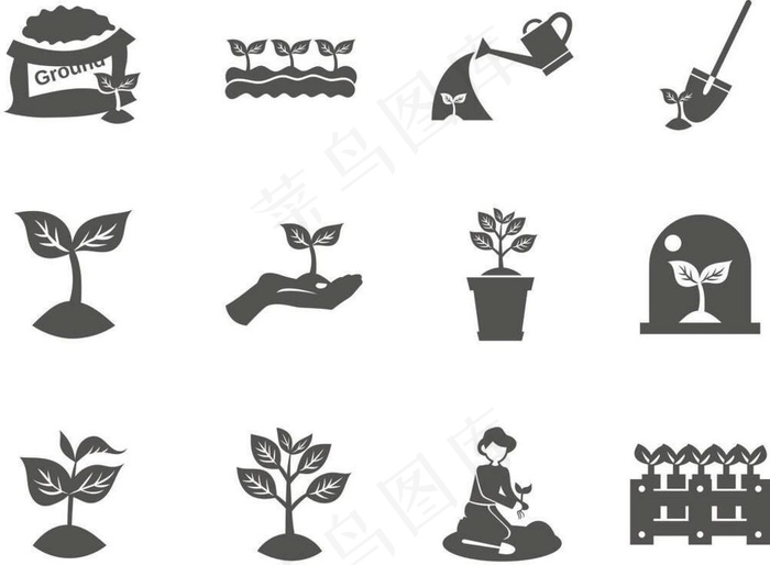 幼苗矢量图图片ai矢量模版下载