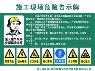 施工现场危险告示牌图片