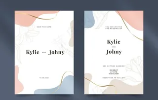 手绘婚礼请柬模板图片