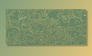 中国风绿金云纹祥云背景图片