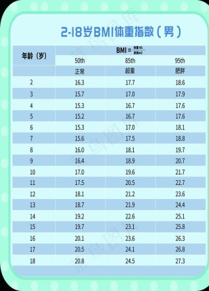 2-18岁BMI体重指数（男）图片