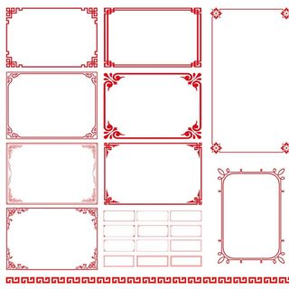 红色中国风边框条形框图片