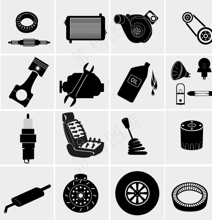 卡通手绘简约汽车服务图标图片