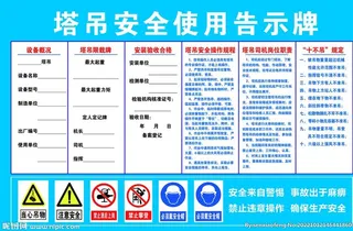 塔吊安全使用告示牌图片