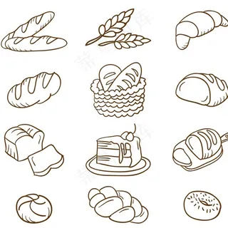 手绘早餐食物 早餐食物图片