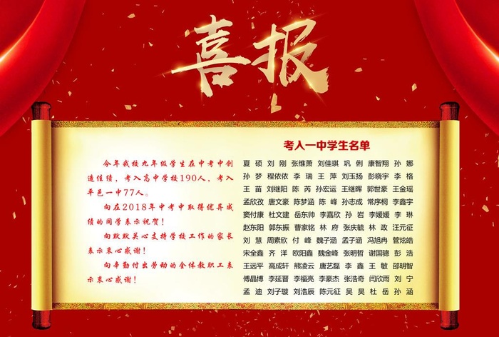 喜报图片(10039x7087)psd模版下载