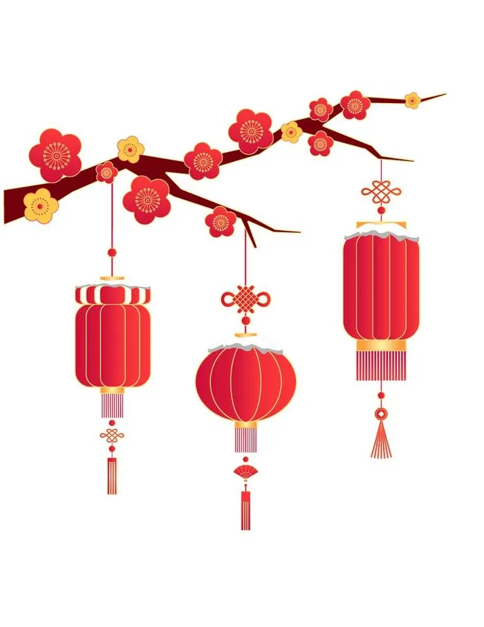 传统中国风春节新年红灯笼图片ai矢量模版下载