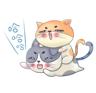 猫咪玩耍插画图片