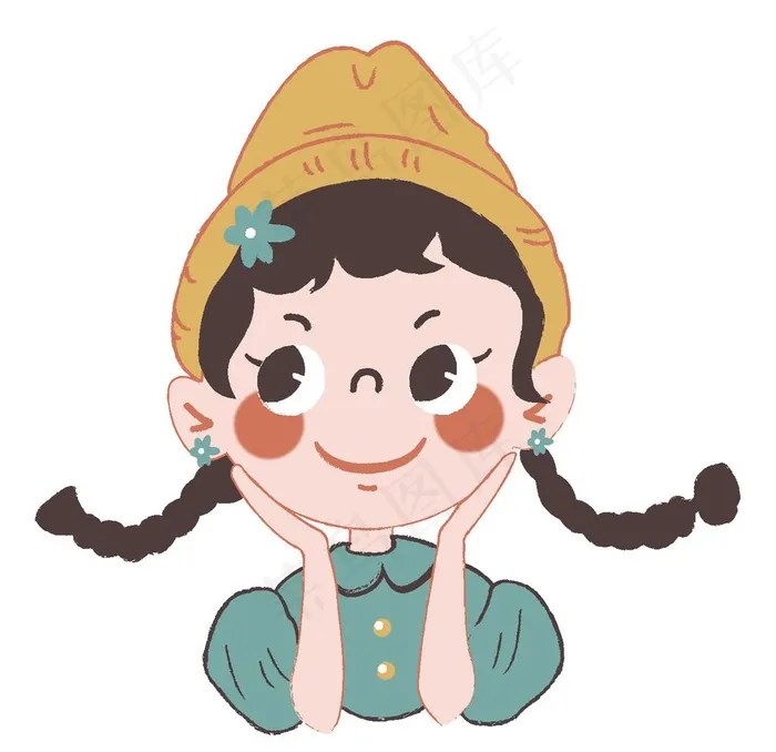 女孩图片ai矢量模版下载