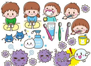 卡通儿童刷牙防护漫画图片