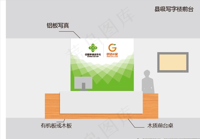 供销e家县级写字楼前台图片ai矢量模版下载