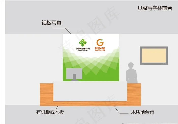 供销e家县级写字楼前台图片ai矢量模版下载