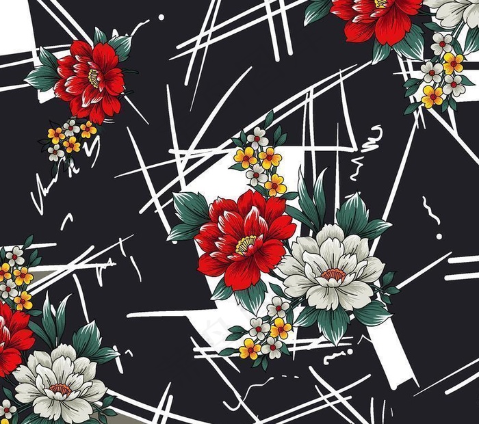 花朵 花卉 欧美印花 各种花图片eps,ai矢量模版下载