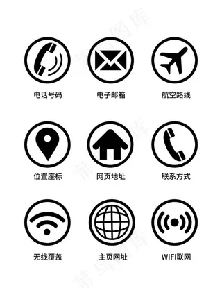 矢量名片电话地址邮箱网址图标图片