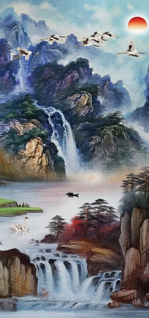 山水国画图片