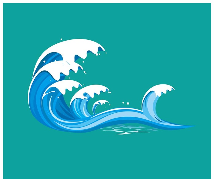 海浪波浪矢量图片ai矢量模版下载