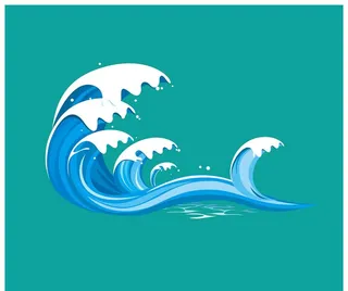 海浪波浪矢量图片