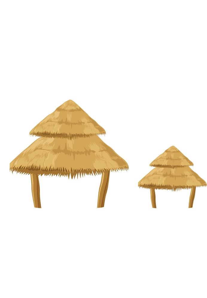 茅草屋图片