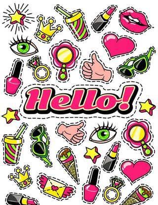 时尚元素美式漫画贴纸图片