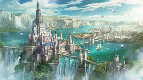 彩色城堡风景插画背景图片 彩色城堡风景插画背景图片