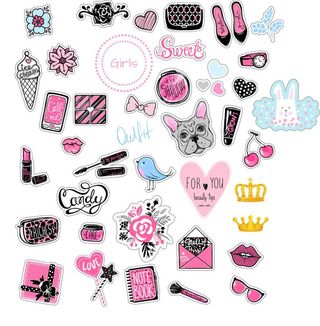 卡通美妆素材贴纸图片