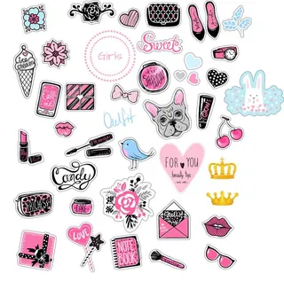 卡通美妆素材贴纸图片