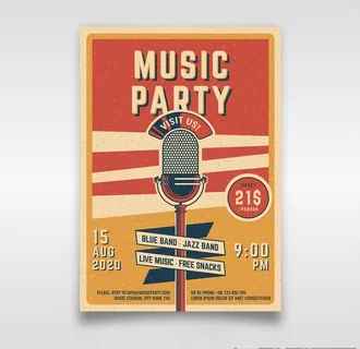 复古麦克风音乐海报图片